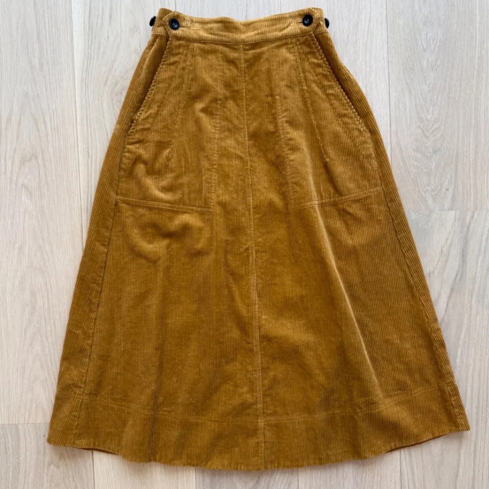 A Line Organic Cord Skirt